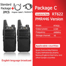 RETEVIS 2 Stück Mini Walkie Talkie PMR 446 Tragbares Zwei-Wege-Funkgerät ht PTT Walkie-Talkies RT622 Tragbares Funkgerät für Hunting Cafe RT22