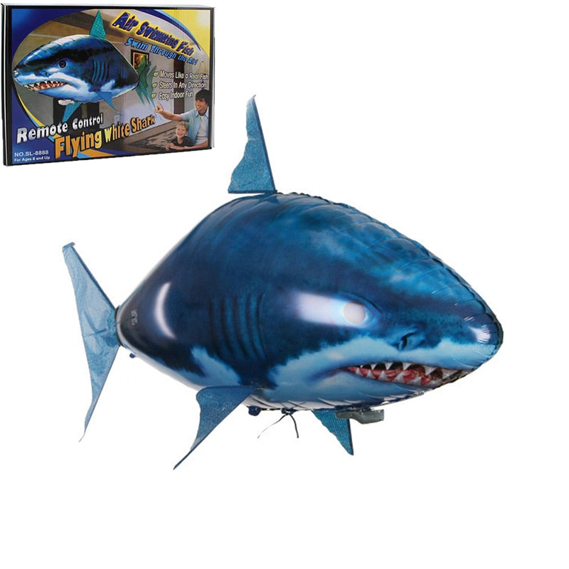 Tiburón de juguete con Control remoto para nadar en el aire