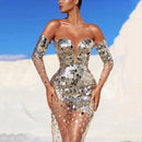 Women Dress Summer Hot Recommend Style Sequins Patchwork Sheath Mini Annual Meeting Party And Wedding Chic Dresses