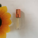 1,2 ml Roségold, eleganter Behälter für flüssigen Lippenstift aus Kunststoff, runde Mini-Lipgloss-Probenflasche