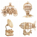 Robotime Neue Ankunft DIY 3D Grammophon Box, Kürbiswagen Holzpuzzlespiel Montage Beliebtes Spielzeug Geschenk für Kinder Erwachsene TG408