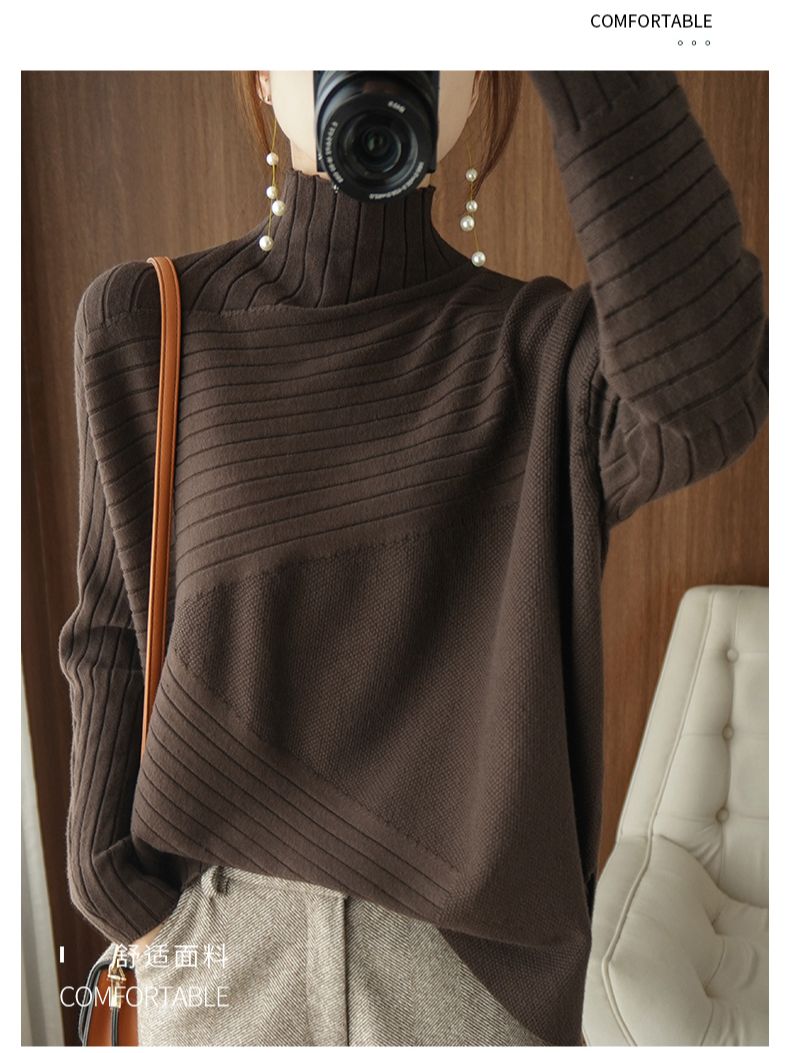 2022 Autumn Winter Women Sweater Turtleneck Cashmere Sweater Women Knitted Pullover Fashion Keep Warm  Loose Tops