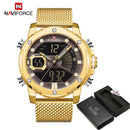 Neue Uhren NAVIFORCE Top-Marke Luxus Gold Quarz Herrenuhr Wasserdicht Big Sport Armbanduhr Edelstahl Datum Reloj Hombre