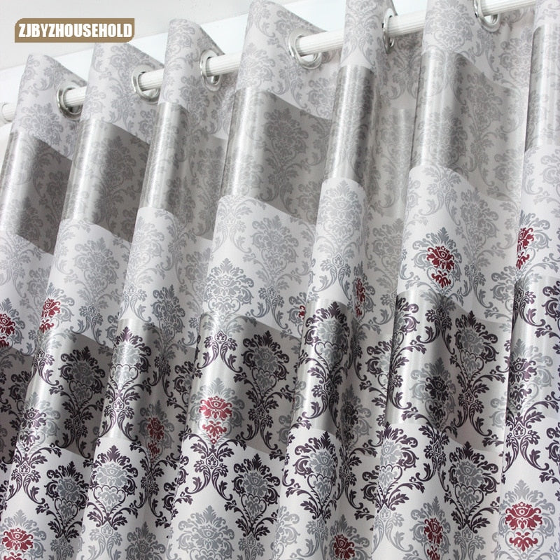 1 pc New Curtains for Windows Drapes European Modern Elegant Noble Printing Shade Curtain For Living Room Bedroom