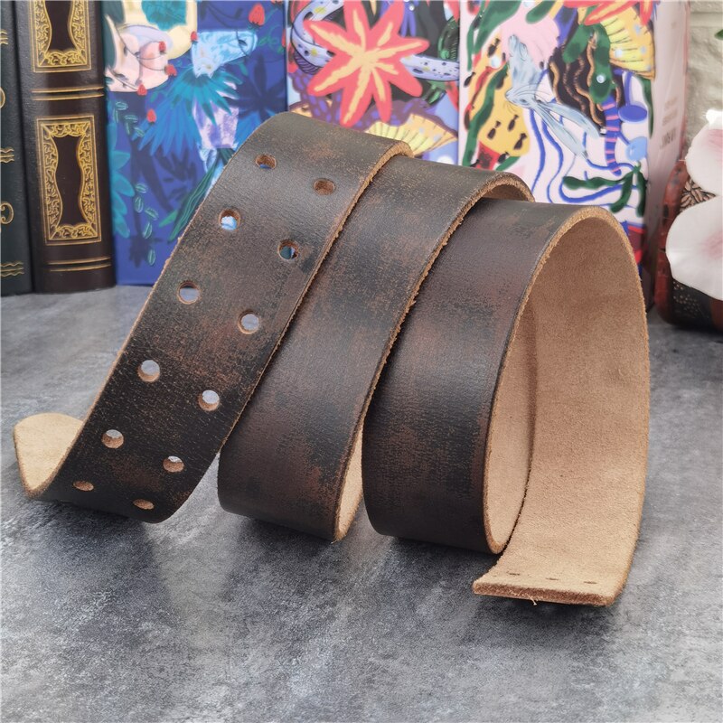 Cinturones de cuero vintage sin hebillas Cinturón de hombre Ceinture Homme Cinturones de cuero retro para hombre sin hebillas 95-130CM SP07