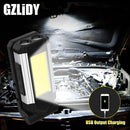 COB-Arbeitslicht mit Magnet LED-Taschenlampe Multifunktionale verstellbare Campinglampe Waterpoof Torch USB wiederaufladbare Laterne