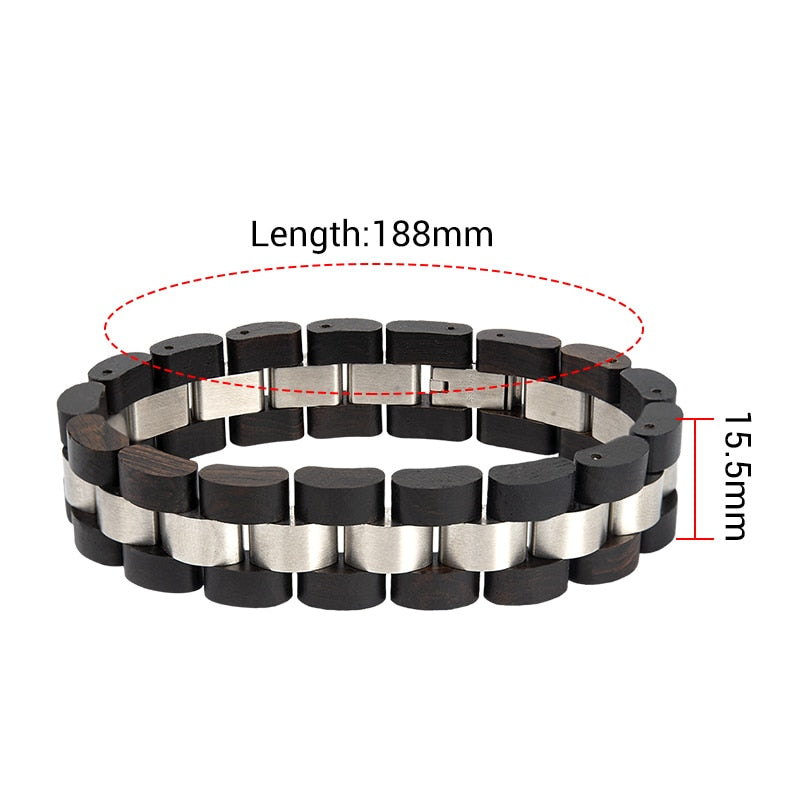 Pulsera de madera BOBO BIRD para hombres y mujeres, pulsera de eslabones, brazalete, joyería, regalo, pulsera para hombre, longitud ajustable, grandes regalos