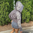 Sudaderas con capucha con cremallera y estampado de letras para mujer, chaquetas con capucha estilo Grunge Punk para otoño e invierno, ropa de calle Retro de gran tamaño Y2k, sudaderas