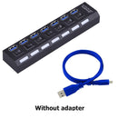 USB HUB 3.0 4 7 Port USB Multi Splitter mit Netzschalter Netzteil Adapter für Macbook PC Computer Laptops Notebook Zubehör