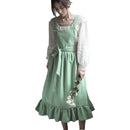 Delantales de cocina de lino y algodón Retro para mujer