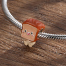 Silver 925 Desserts Delicious Lovely Food Series Charms Pendant Hamburger Egg Bead Charms Jewelry Making Fit DIY Silver Bracelet