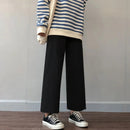 Cusual Pants Damen Frühling Sommer knöchellang Lose Weites Bein Elastisch Hohe Taille Oversize Schwarz Einfach Bequem Elegant Damen