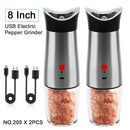 Automatic Salt Pepper Grinder Set Electric Plastic Ceramic Burr Mill For Herb Pepper Spice Adjustable Kitchen Grinding Gadgets