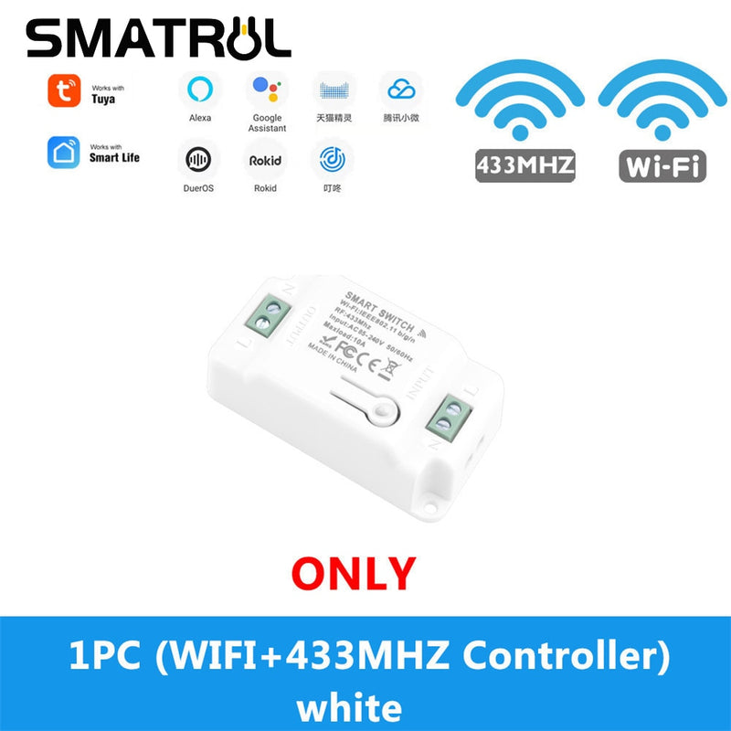 SMATRUL Tuya Smart Life Home APP WiFi + RF 433 MHz Schalter Licht Wand Relais Timer Modul Stimme Google Home Alexa 110 V 220 V 10 A Lampe