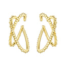 ENFASHION Punk Spike X Shape Ear Cuff Clip en pendientes para mujer Color dorado geométrico pendientes sin Piercing joyería E191146