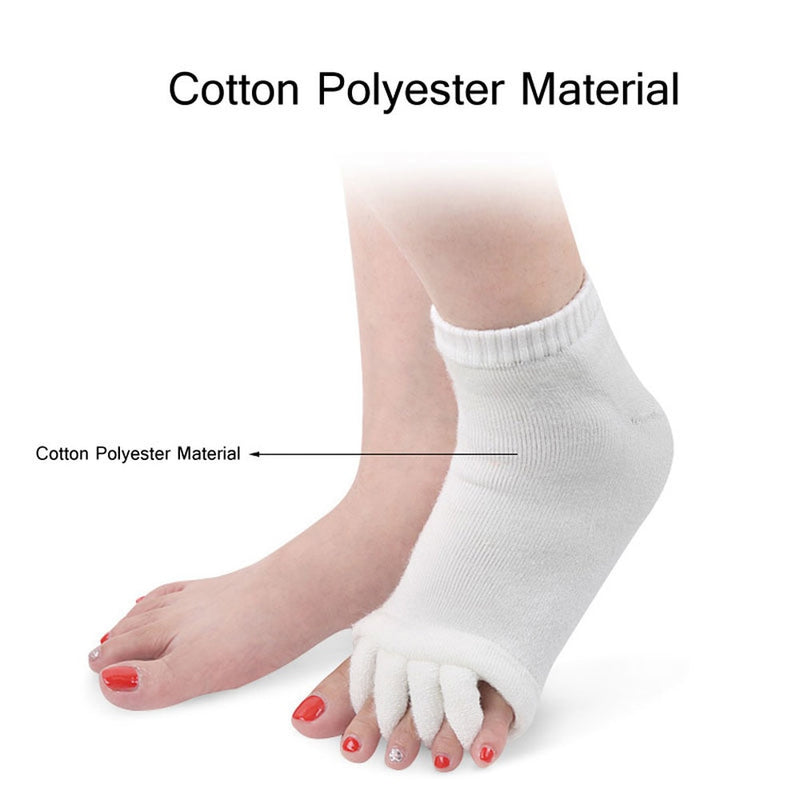 1Pair BYEPAIN Five Toes Separators Foot Sock Hallux Valgus Corrector Bunion Adjuster Foot Care Alignment Straightener Socks