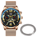 Luxus Herren Armbänder Uhren Mode Männer Edelstahl Mesh Gürtel Quarzuhr Business Casual Male Clock relogio masculino