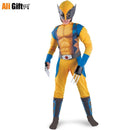 Halloween Performance Requisiten Kinder Kinder Holloween Kostüm für Cosplay Muskel Goldener Wolf mit Krallen Anzug Kleidung Kind Geschenk