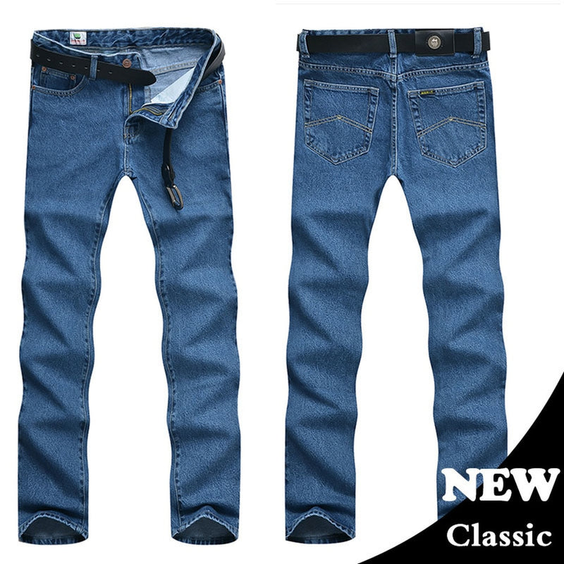 Männer Business Jeans Klassische Frühling Herbst Männliche Baumwolle Gerade Stretch Marke Denim Hosen Sommer Overalls Slim Fit Hose 2021