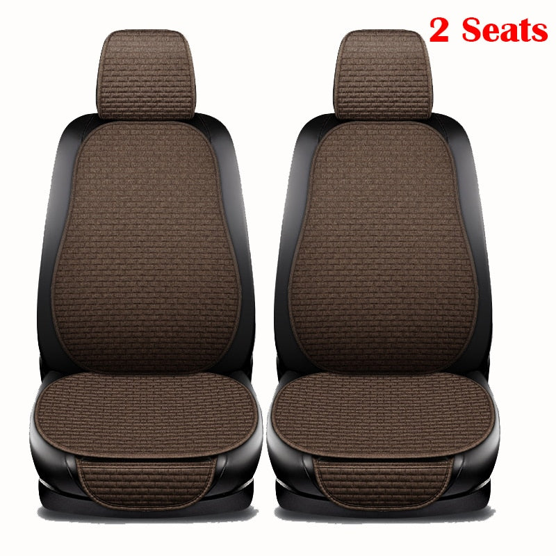 Car Seat Cover Front/ Rear/ Full Set Choose Car Seat Protector Cushion Linen Fabric Car Accessories Universal Size Anti-slip