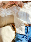 Jastie 2022 Frühling Sommer Bluse Shirts Frauen Langarm Boho Weiß Lose Blusen Shirt Damenbekleidung Strand Tops Blusas