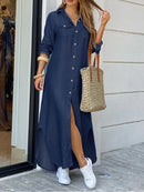 ZANZEA Damen Kleid Vintage Shirt Vestido De Mujer Casual Solid Ropa De Mujer 2022 Damen Revers Hals Partykleid