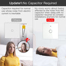 Moes ZigBee Wall Touch Intelligenter Lichtschalter mit Neutral/Kein Neutral, kein Kondensator erforderlich Smart Life/Tuya Funktioniert mit Alexa, Google