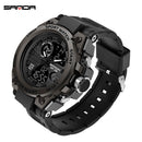 SANDA Marke Herrenuhr Military Outdoor Sports Wasserdichte Uhren Dual Display Quarz LED Digitaluhr Relogio Masculino