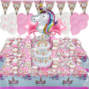 Unicorn Party Supplies Einweggeschirr-Set Kindergeburtstagsfeier Dekoration Unicornio Decor Plates Cup Banner Baby Shower