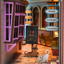 Cutebee DIY Bücherecke Miniaturen Regaleinsatz Buchstütze Puppenhaus Modell Roombox Bausatz Holz Bücherregal Spielzeug Geschenke 3D Haus