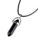 Colgante de piedra Natural LFPU, collar con colgante de piedra de cristal con punto curativo en forma de bala, joyería para mujer