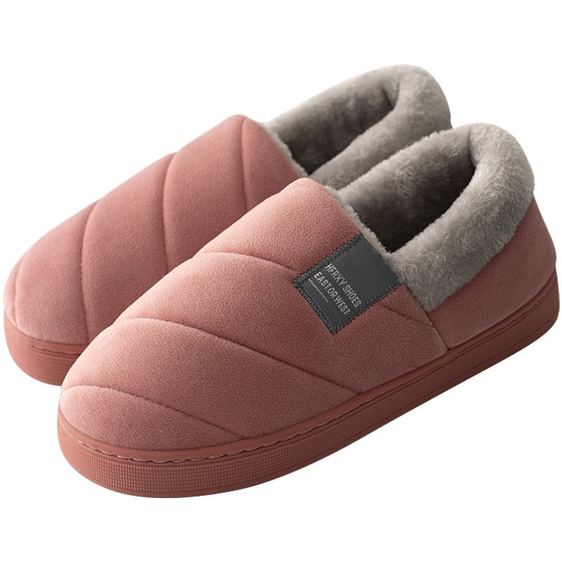 Extra Size 46 47 Women Men Winter Cotton Slippers Thick Bottom Wrap Heel Cotton Shoes Warm Indoor Home Cotton Shoes Plus Size