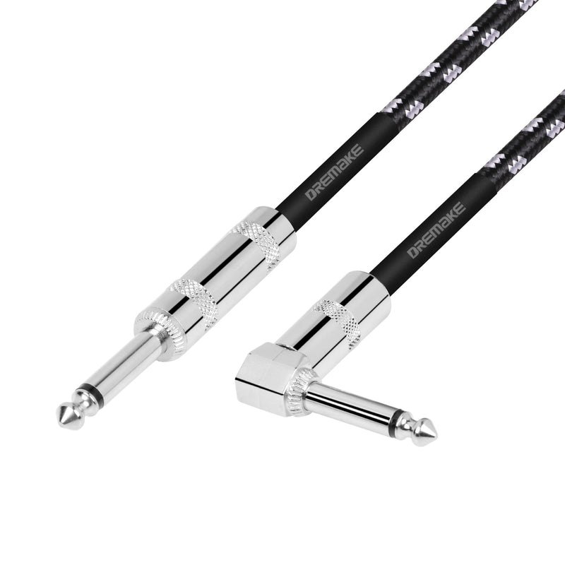 Guitar Cable, Premium Electric Instrument Bass Cable AMP Cord 1/4 Right Angle to Straight for Electric Mandolin, Pro Audio