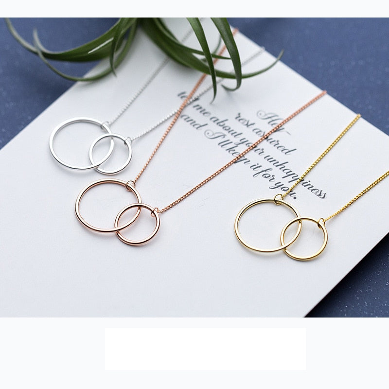 Trustdavis Minimalist 925 Sterling Silver Hollow Round Pendant Short Clavicle Necklace Gift For Women Wedding Fine Jewelry DA02