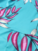 Summer Printed Jumpsuits Irregular Shoulder Sleeves with Sashes Wide Leg Women Floral Vacation Overall Female Bodysuit Big Size