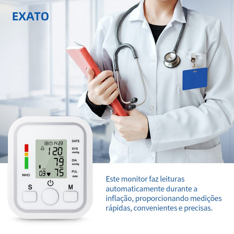 Wondfo Home Health Care Digital Lcd Monitor de presión arterial en la parte superior del brazo Heart Beat Meter Machine Tonometer para medir automáticamente