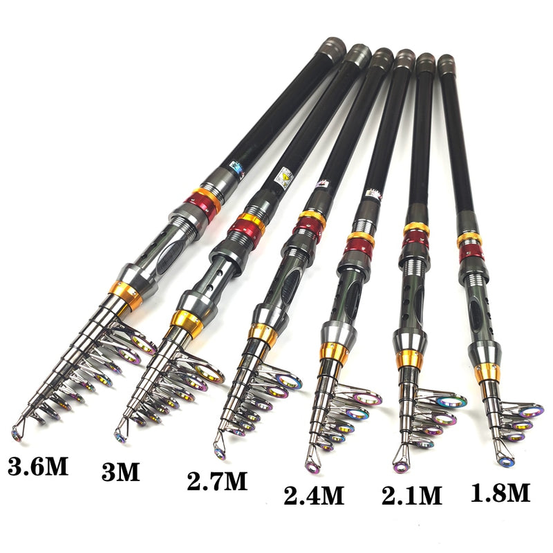1,8-3,6 m Carbon-Teleskop-Angelruten-Combo-Spinnrolle Angelset Short Travel Stick Karpfen Bass Hecht Feederrute Komplettset