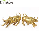 ERMAKOVA Wall Street Golden Fierce Bull OX Figur Skulptur Lade Börse Bull Statue Home Office Decor Geschenk