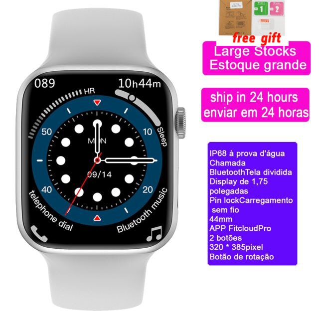 Original W27 Pro Smart Watch Serie 7 Sprachassistent 44 mm geteilter Bildschirm 44 mm 1,75 "320 * 385 Pixel Bluetooth Call Siri Smartwatch