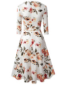 Nice-forever Frühling Normallack mit Knopf Retro Elegante Kleider Party Flare Swing Damen Kleid A241