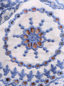 Jastie Retro-Öse besticktes Damenkleid mit Rüschen, quadratischem Ausschnitt, Gummiband, gesmoktes Korsett, Sommerkleider, langes Boho-Maix-Kleid