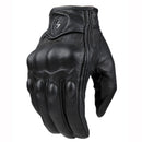 Mens Women 4 Season Driving Supertech Black/White Motorcycle Leather Gloves Racing Glove Motorbike Cowhide racing bike knight
