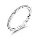 WOSTU Einfacher Ring 100% 925 Sterling Silber Schimmernder Wunsch Stapelbarer Ring Für Frauen Hochzeit Original Modeschmuck Geschenk