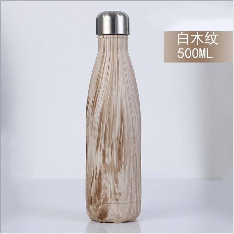 FSILE 500/1000ml Frasco de vacío aislado de doble pared Botella de agua de acero inoxidable Cola Agua Cerveza Termo para botella deportiva