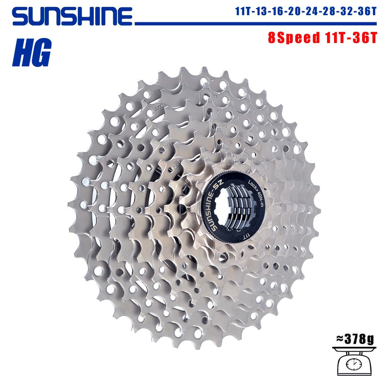 SUNSHINE Fahrradkassette 8/9/10/11/12Speed ​​Freilauf 32/36T/40T/42T/46T/50T/52T Ritzel HG Struktur Schwungrad Für SHIMANO/SRAM