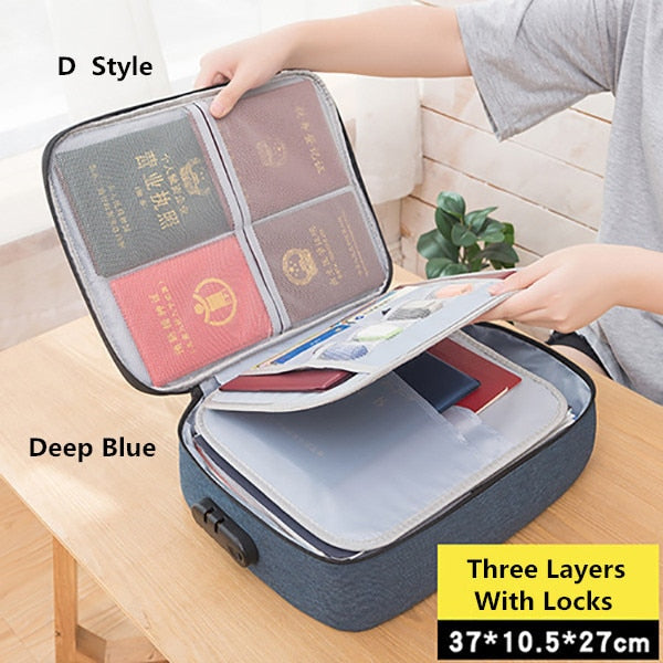 Document Bag Large Capacity Travel Passport Wallet Card Organizer Men&