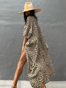 2022 Bikini-Vertuschungen Schwarz Retro Striped Self Belted Damen Sommerkleidung Kimono Kleid Beach Wear Badeanzug Cover Up Q1225