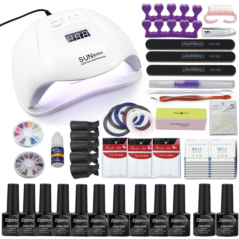 150W Nail Lamp Gift Set With 30 Colors Nail Gel Polish Manicure Set Acrylic Nail Kit With High Quality 20/12W Nail Drill Machine