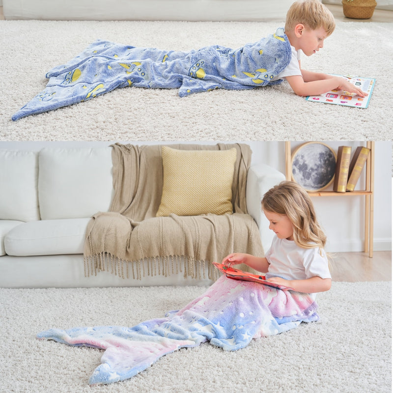 Nap Sleeping Bag Soft Fleece Shark Mermaid Tail Blanket Children Sleeping Sack Blanket Kids Mermaid Blanket Sleep Sack