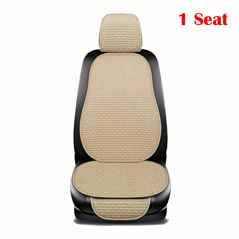 Car Seat Cover Front/ Rear/ Full Set Choose Car Seat Protector Cushion Linen Fabric Car Accessories Universal Size Anti-slip